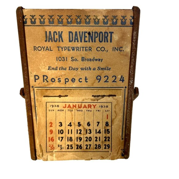 Vintage Advertising Desk Calander & Mirror 1938 - Picture 8 of 14